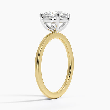 Platinum Mixed Metal Perfect Fit Solitaire Ring - Round Center Stone