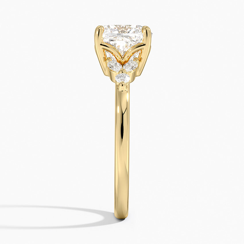 Verbena Diamond Ring - Cushion Cut Center Stone