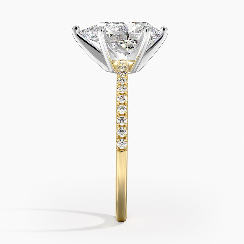 Ballad Half Coverage Diamond Ring (1/8 ct. tw.) - Pear Center Stone