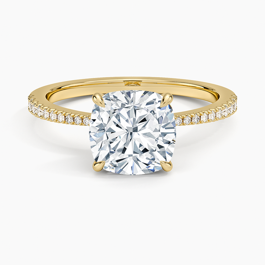 Elena Diamond Ring - Cushion Cut Center Stone