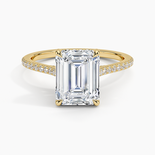 Luxe Dawn Diamond Ring - Emerald Cut Center Stone