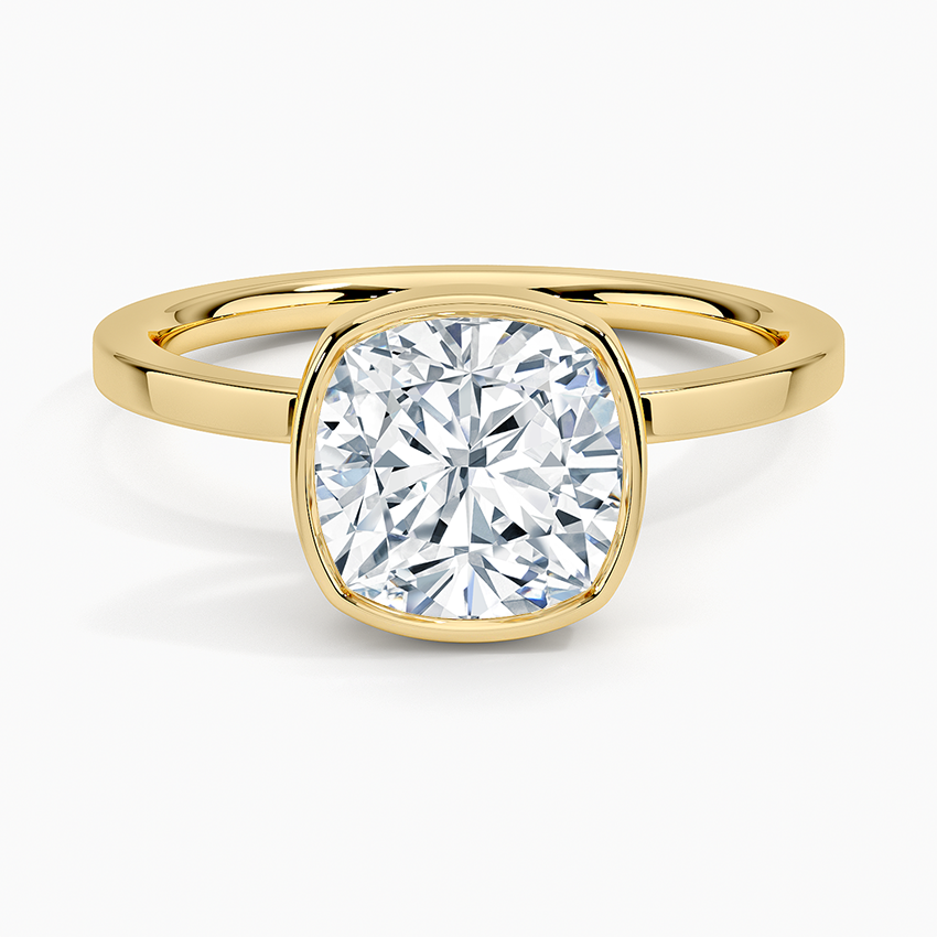 Noemi Bezel Ring - Cushion Cut Center Stone