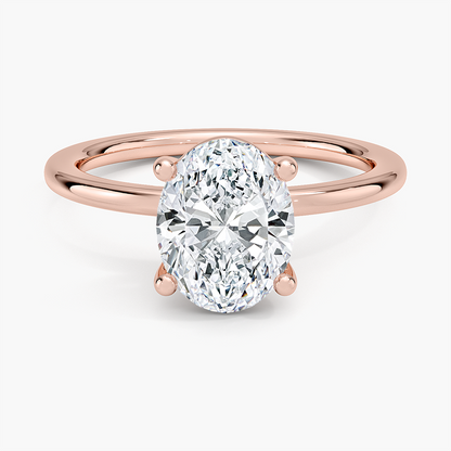 Perfect Fit 1.4mm Solitaire Ring - Oval Center Stone