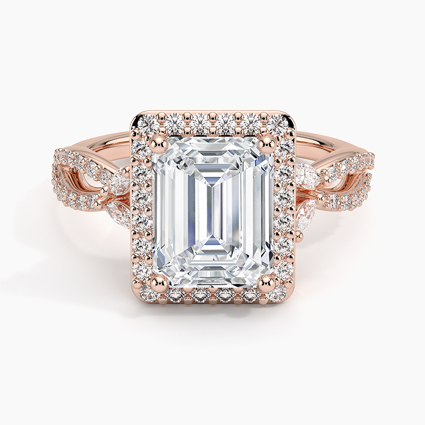 Luxe Willow Halo Diamond Ring (2/5 ct. tw.) - Emerald Cut Center Stone