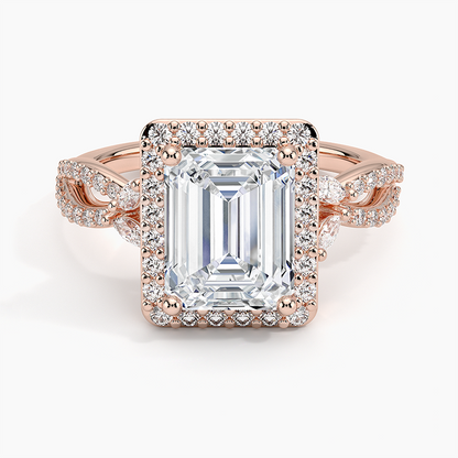 Luxe Willow Halo Diamond Ring (2/5 ct. tw.) - Emerald Cut Center Stone