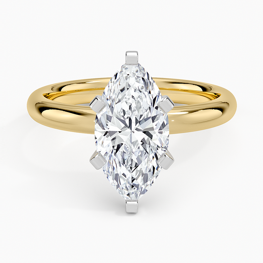 Comfort Fit 2.5mm Ring - Marquise Cut Center Stone