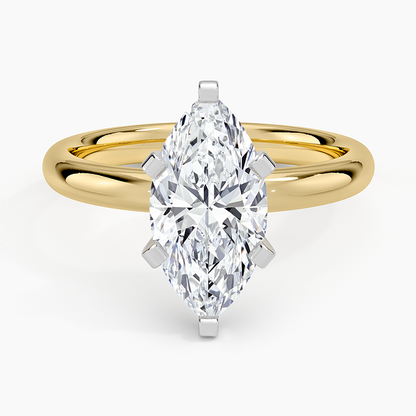 Comfort Fit 2.5mm Ring - Marquise Cut Center Stone
