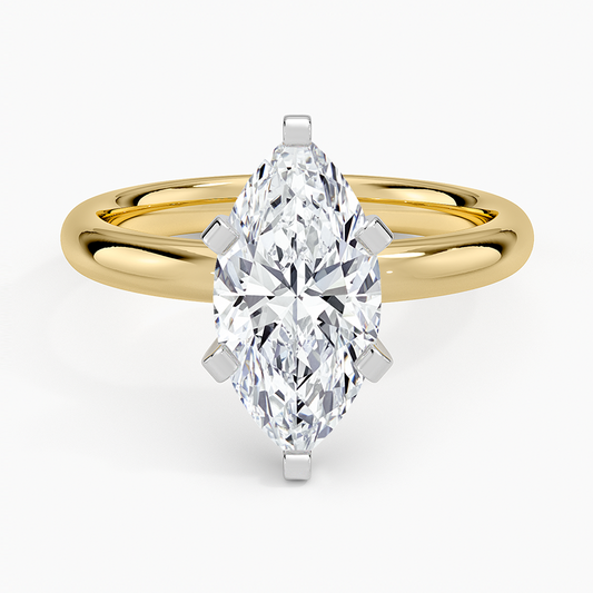 Comfort Fit 2.5mm Ring - Marquise Cut Center Stone
