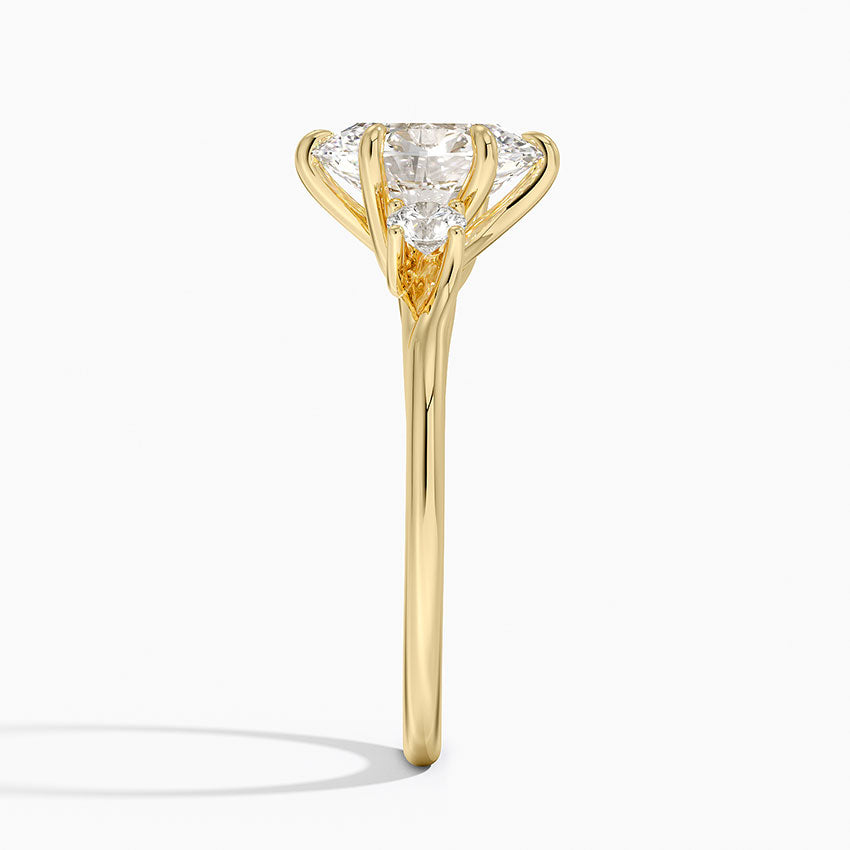 Delilah Three Stone Diamond Ring - Oval Center Stone