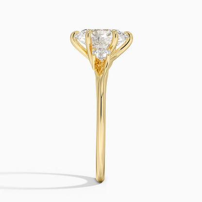 Delilah Three Stone Diamond Ring - Oval Center Stone