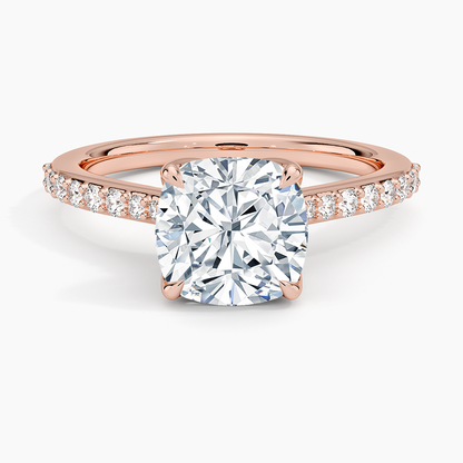 Elodie Cathedral Diamond Ring - Cushion Cut Center Stone