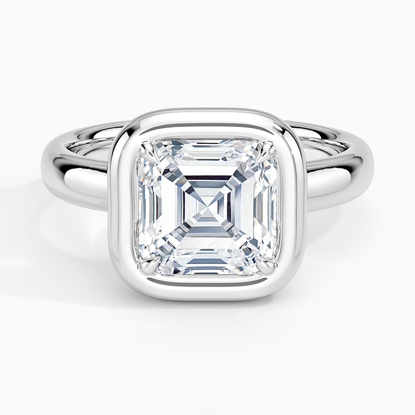 Andrea Bezel Prong Ring - Asscher Cut Center Stone