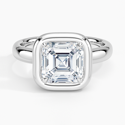 Andrea Bezel Prong Ring - Asscher Cut Center Stone