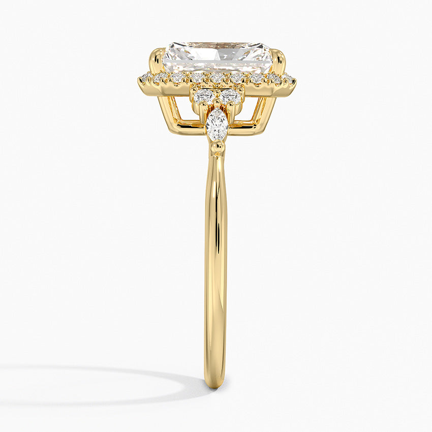 Nadia Halo Diamond Ring (1/4 ct. tw.) - Radiant Cut Center Stone