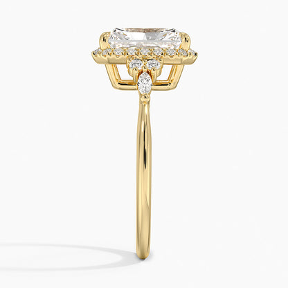 Nadia Halo Diamond Ring (1/4 ct. tw.) - Radiant Cut Center Stone
