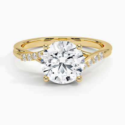 Chamise Hidden Halo Diamond Ring - Round Center Stone