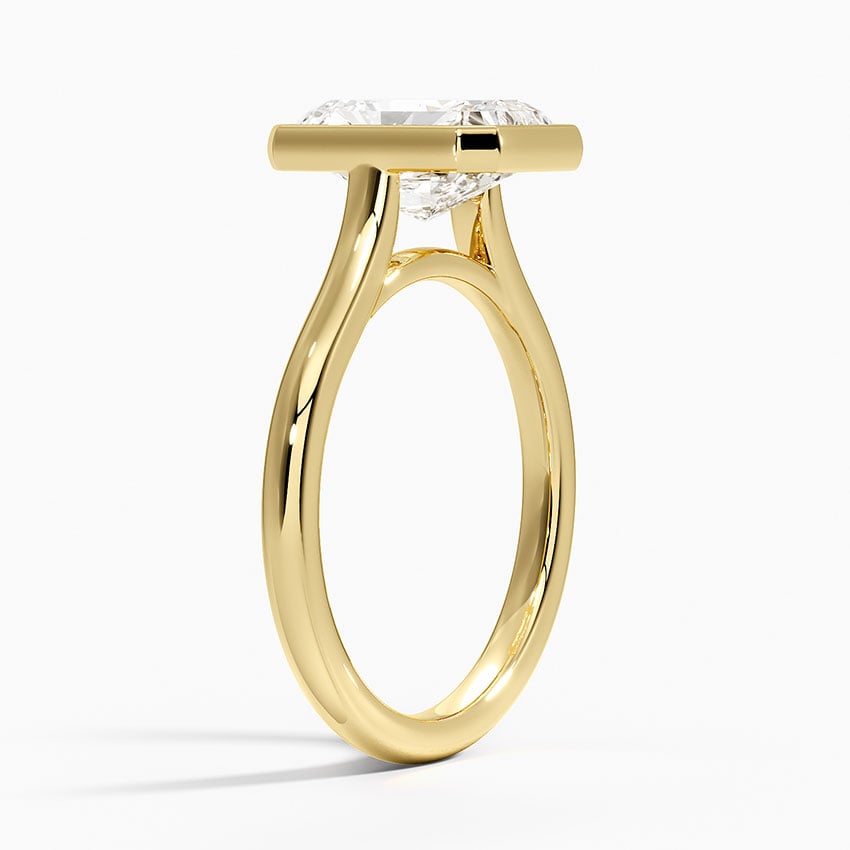 Luna 2mm Bezel Ring - Radiant Cut Center Stone