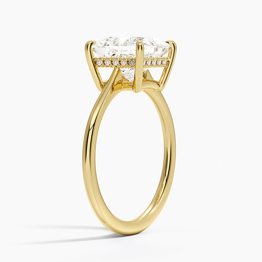 Elle Hidden Halo Diamond Ring - Princess Cut Center Stone
