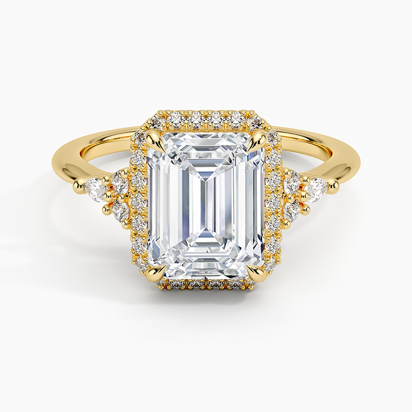 Nadia Halo Diamond Ring (1/4 ct. tw.) - Emerald Cut Center Stone