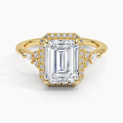 Nadia Halo Diamond Ring (1/4 ct. tw.) - Emerald Cut Center Stone