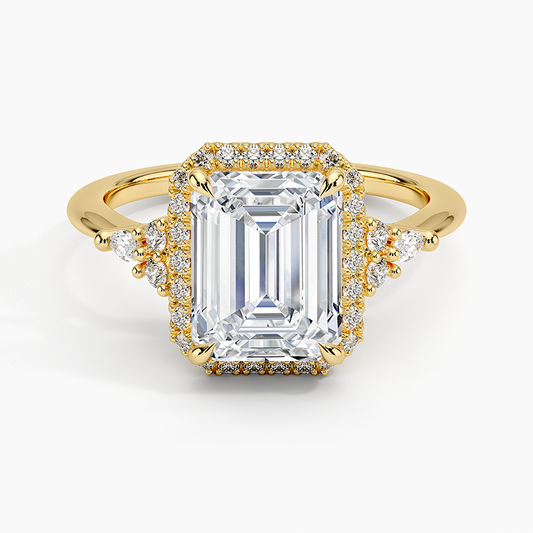 Nadia Halo Diamond Ring (1/4 ct. tw.) - Emerald Cut Center Stone