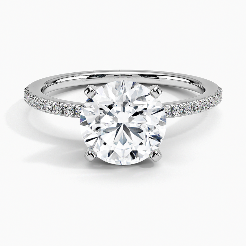 Ballad Half Coverage Diamond Ring (1/8 ct. tw.) - Round Center Stone