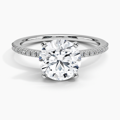 Ballad Half Coverage Diamond Ring (1/8 ct. tw.) - Round Center Stone