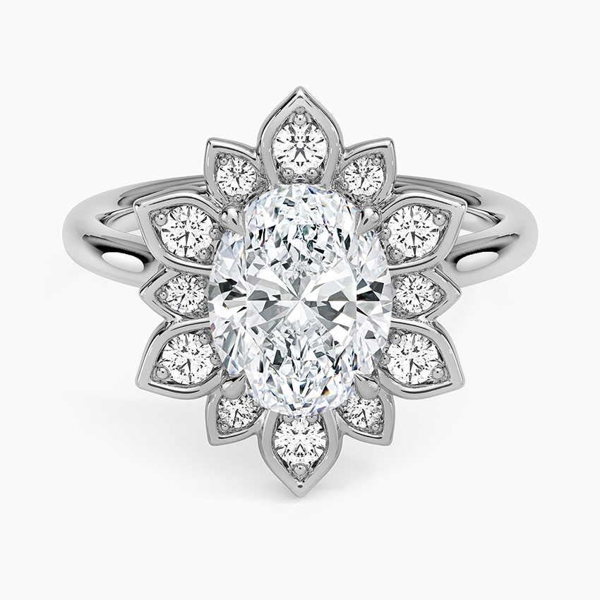 Fiore Halo Diamond Ring (1/4 ct. tw.) - Oval Center Stone