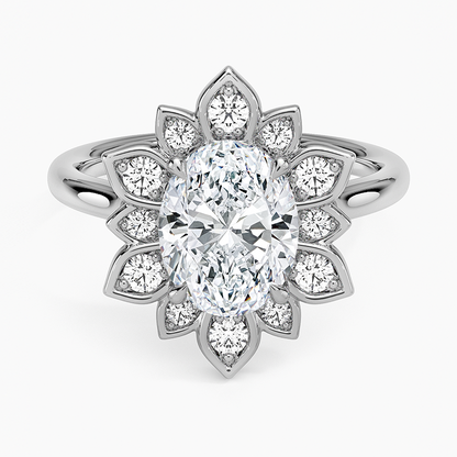 Fiore Halo Diamond Ring (1/4 ct. tw.) - Oval Center Stone