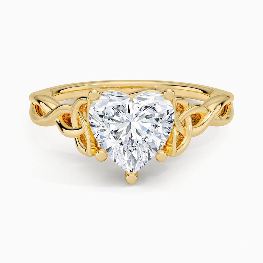 Celtic Love Knot Ring - Heart Center Stone