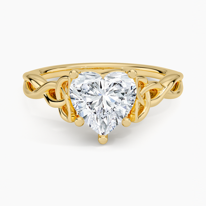 Celtic Love Knot Ring - Heart Center Stone