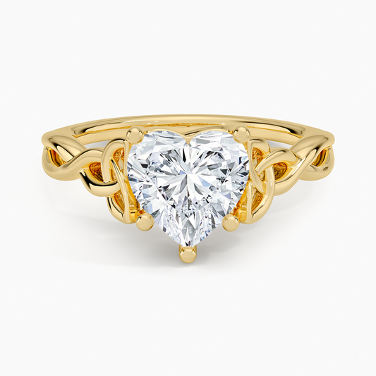 Celtic Love Knot Ring - Heart Center Stone