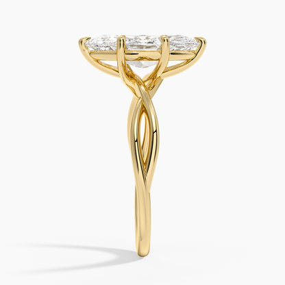 Alya Twist Solitaire Ring - Marquise Center Stone