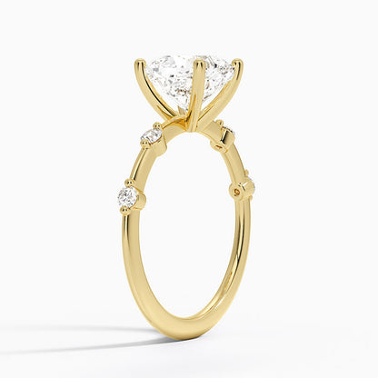 Aimee 1.4mm Diamond Ring - Cushion Cut Center Stone