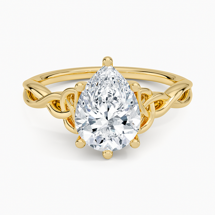 Celtic Love Knot Ring - Pear Center Stone