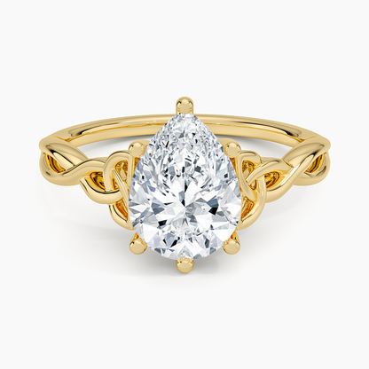 Celtic Love Knot Ring - Pear Center Stone