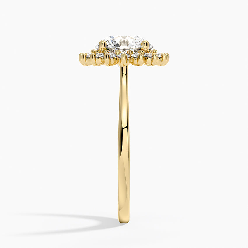 Sunburst Halo Diamond Ring (1/4 ct. tw.) - Round Center Stone