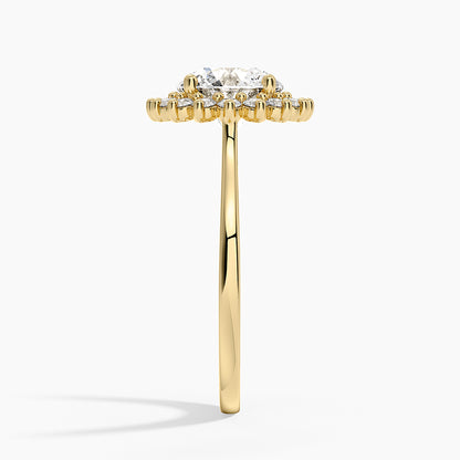 Sunburst Halo Diamond Ring (1/4 ct. tw.) - Round Center Stone
