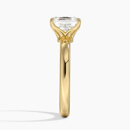 Elodie 2.5mm Solitaire Ring - Asscher Cut Center Stone