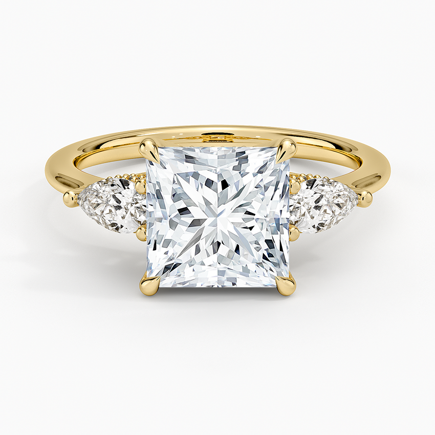 Adorned Opera Three Stone Diamond Ring (1/2 ct. tw.) - Princess Cut Center Stone