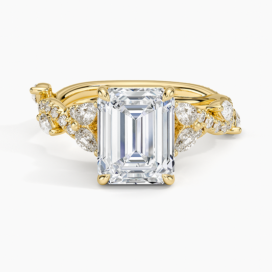Vintage Secret Garden Diamond Ring (2/3 ct. tw.) - Emerald Cut Center Stone