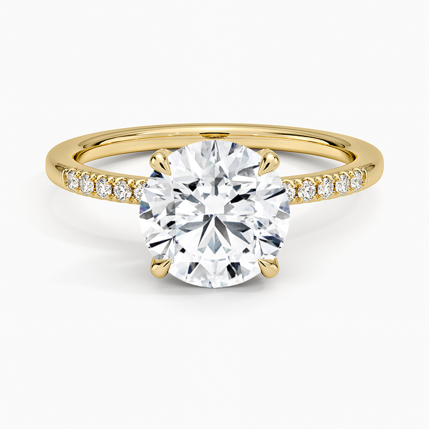 Viviana One-Quarter Coverage Diamond Ring - Round Center Stone