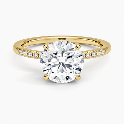 Viviana One-Quarter Coverage Diamond Ring - Round Center Stone