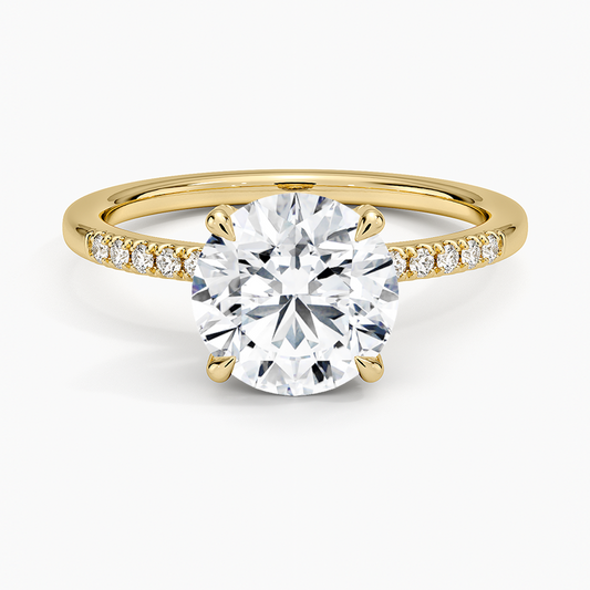 Viviana One-Quarter Coverage Diamond Ring - Round Center Stone