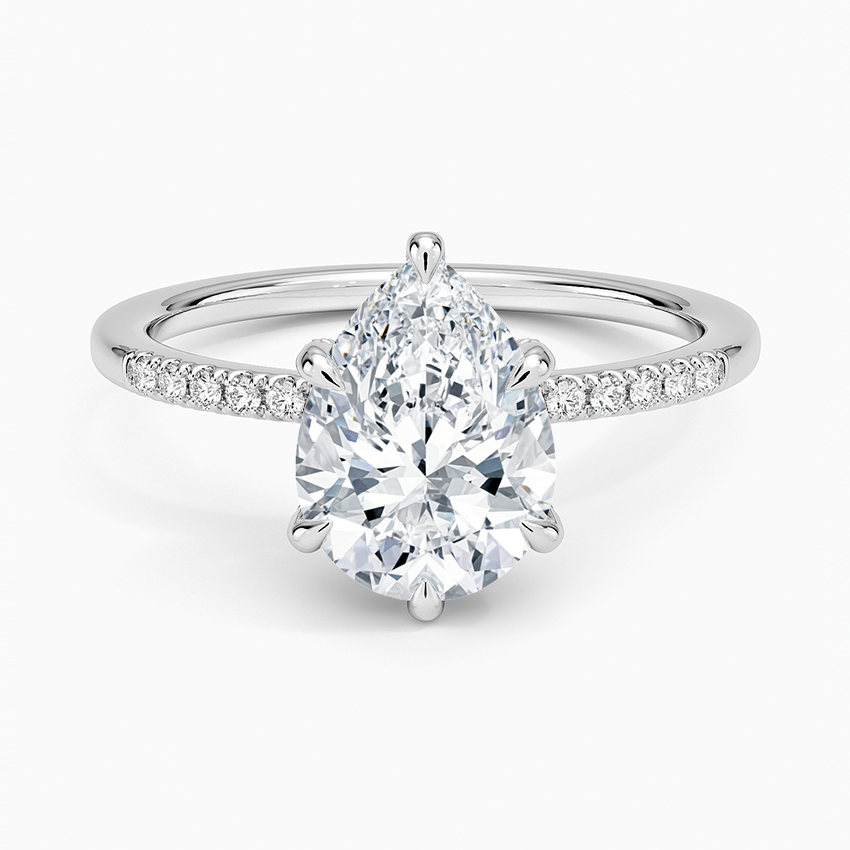 Viviana One-Quarter Coverage Diamond Ring - Pear Center Stone