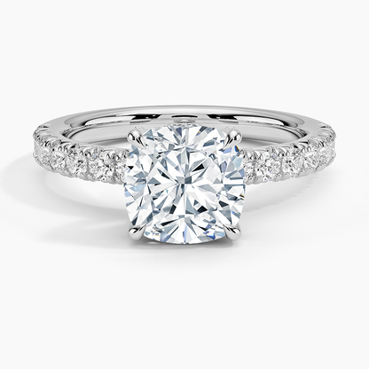 Olympia Half Coverage Diamond Ring (1/2 ct. tw.) - Cushion Cut Center Stone