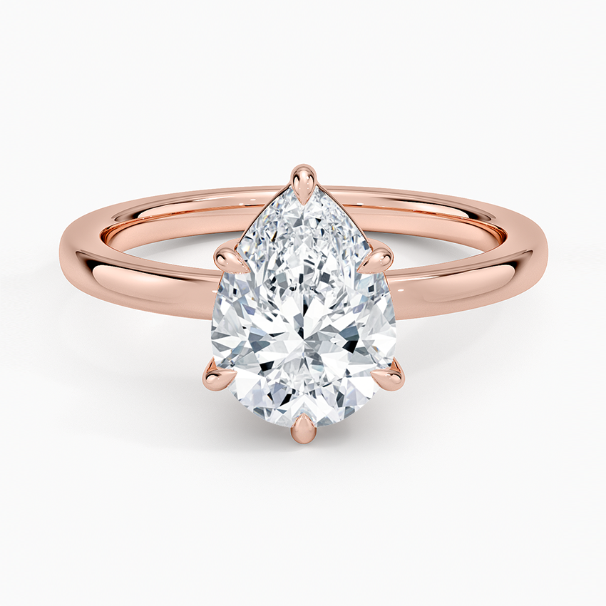 Dara Low-Profile Solitaire Ring - Pear Center Stone