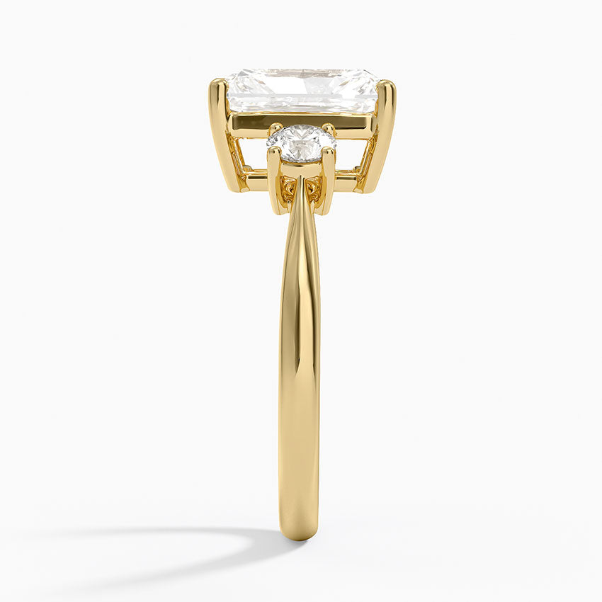 Selene Three Stone Diamond Ring (1/3 ct. tw.) - Radiant Cut Center Stone