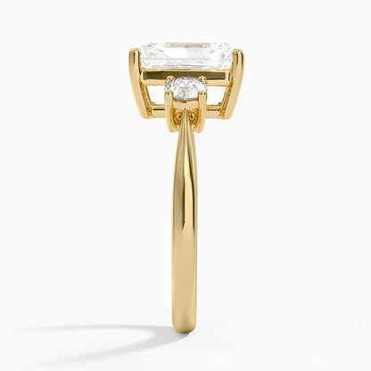 Selene Three Stone Diamond Ring (1/3 ct. tw.) - Radiant Cut Center Stone