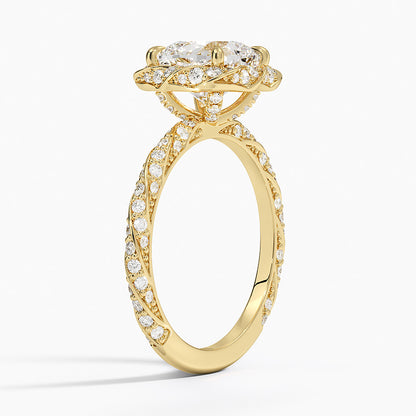 Nova Halo Diamond Ring (1/2 ct. tw.) - Old Mine Cut Center Stone